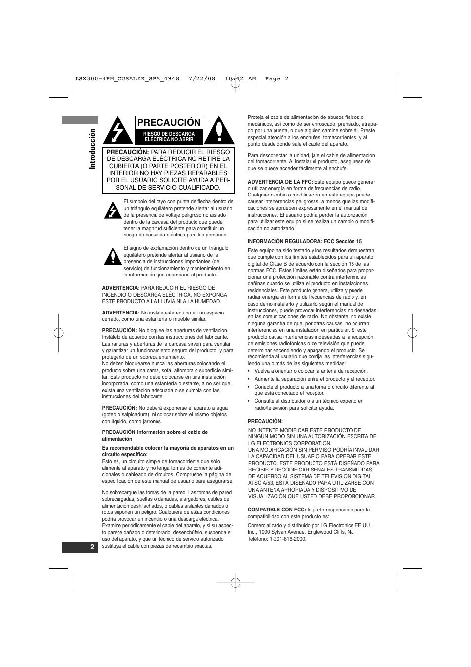 Precaución, Introducción | LG DTT901 User Manual | Page 20 / 36