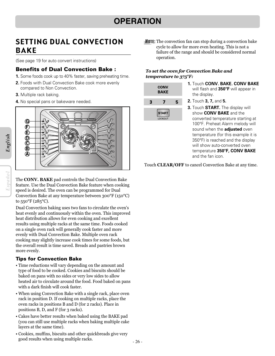 Operation | LG LRE30955ST User Manual | Page 26 / 44