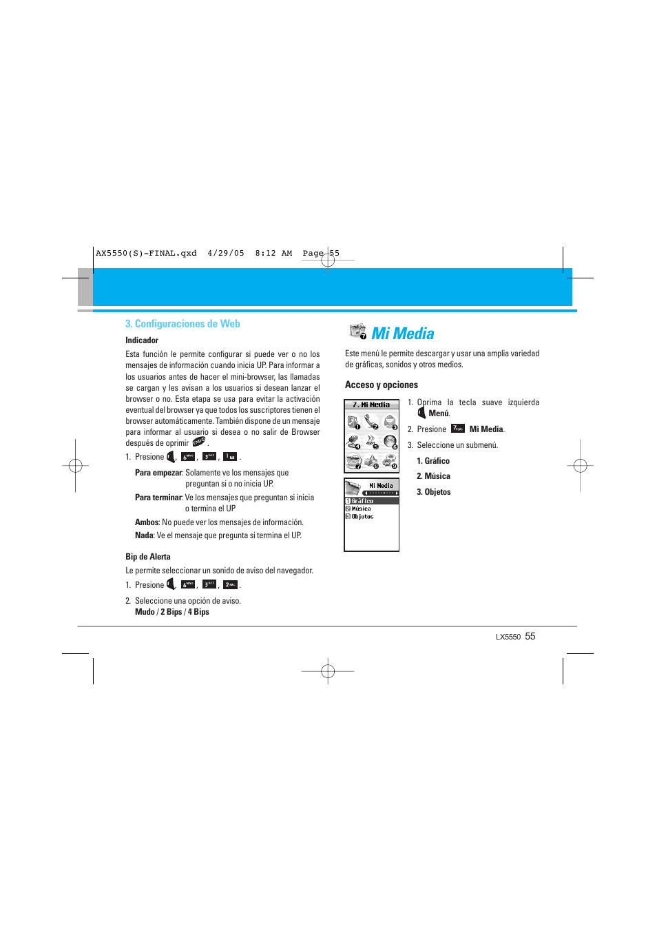 Mi media | LG LGAX5550 User Manual | Page 142 / 174