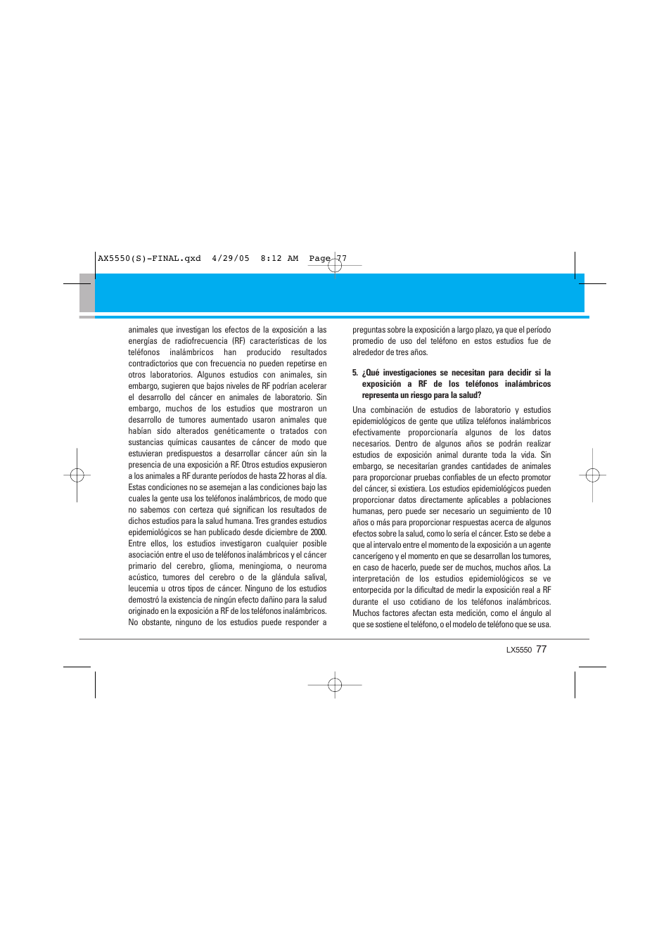 LG LGAX5550 User Manual | Page 164 / 174