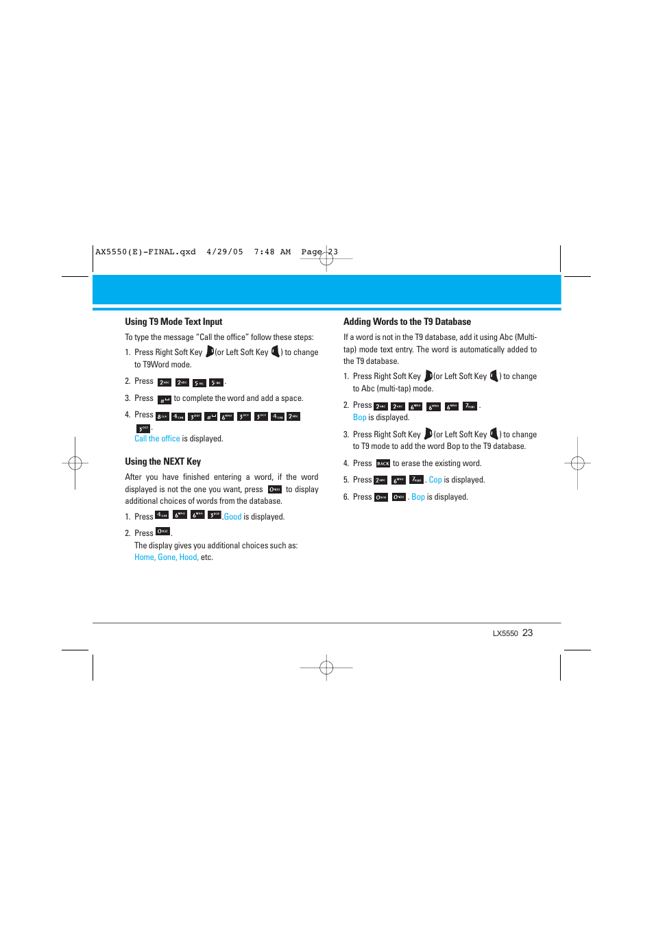 LG LGAX5550 User Manual | Page 23 / 174