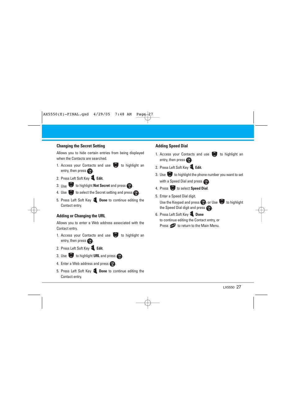 LG LGAX5550 User Manual | Page 27 / 174