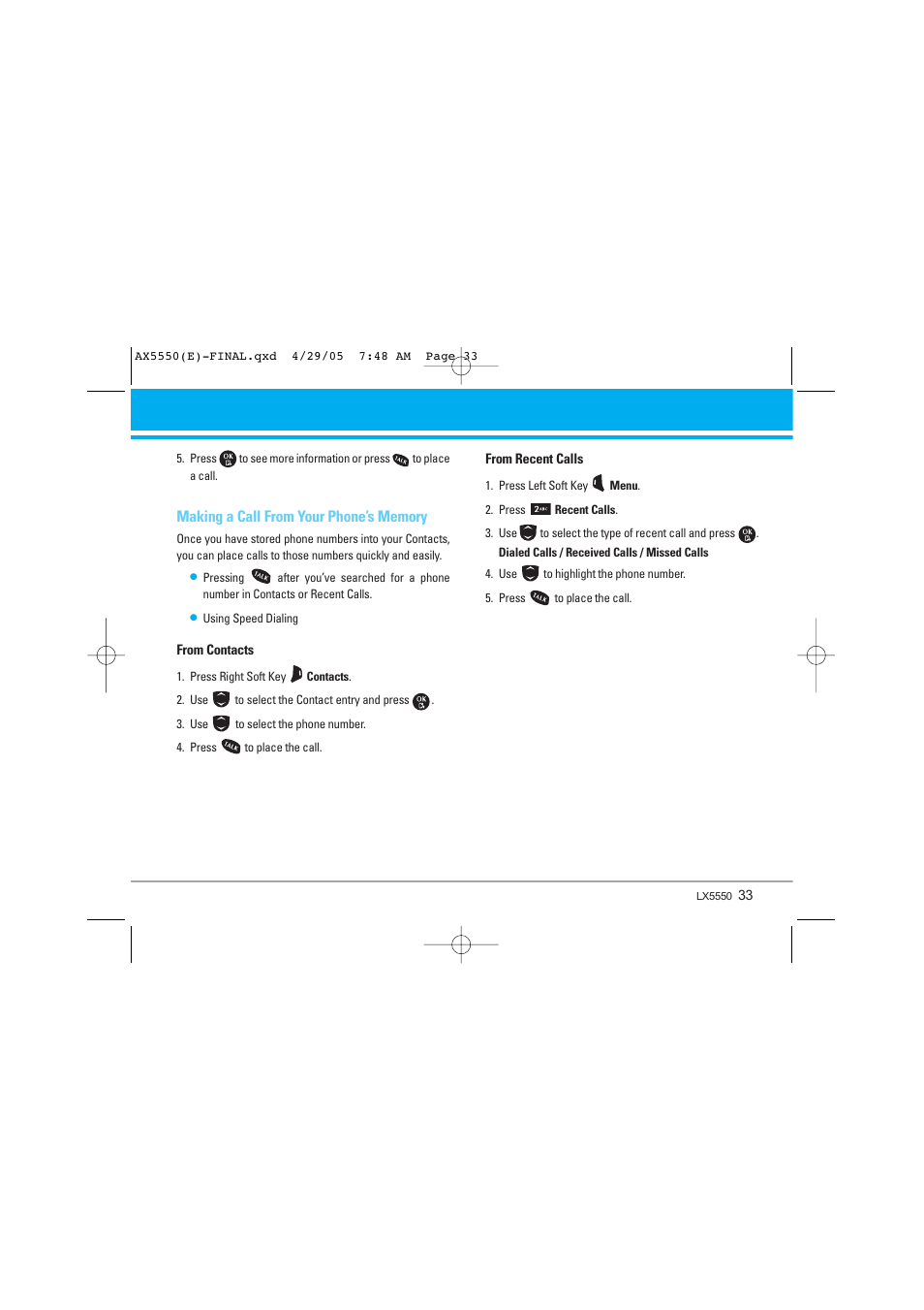 LG LGAX5550 User Manual | Page 33 / 174