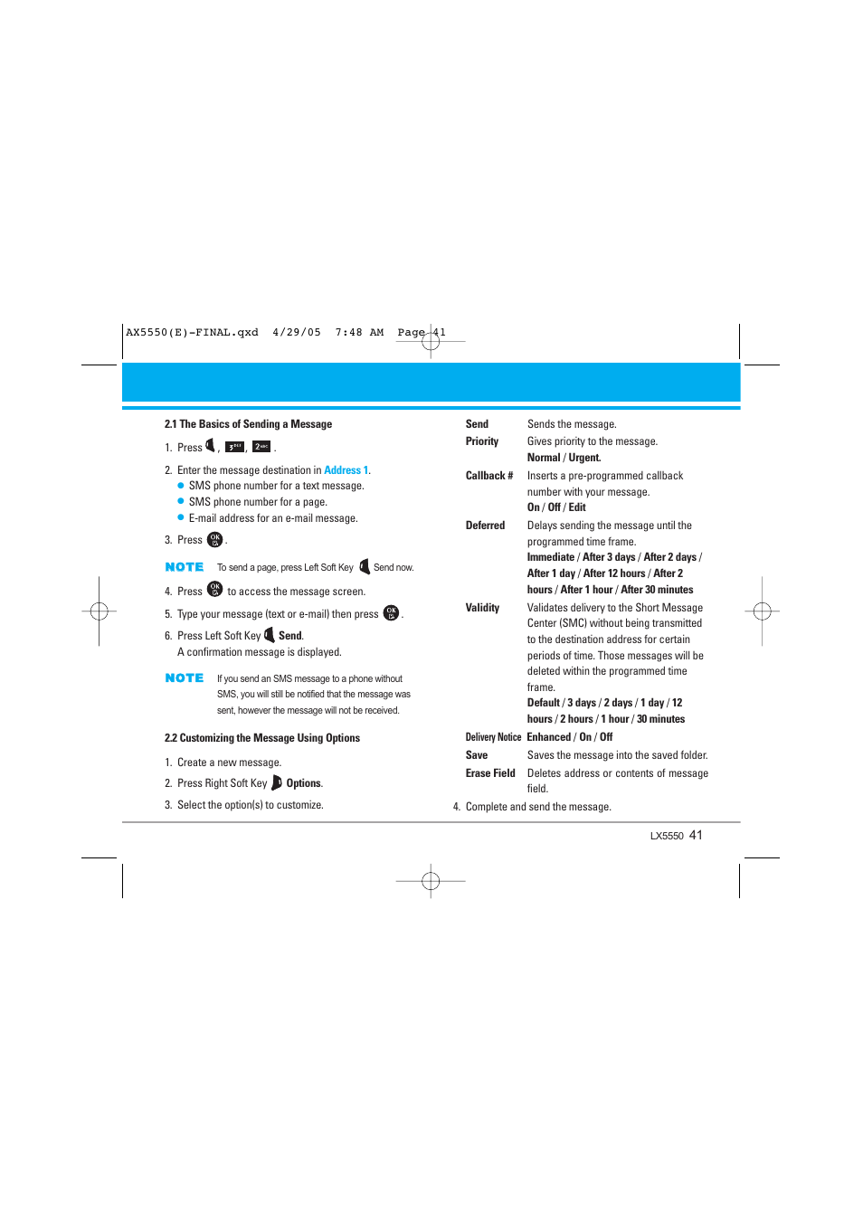 LG LGAX5550 User Manual | Page 41 / 174