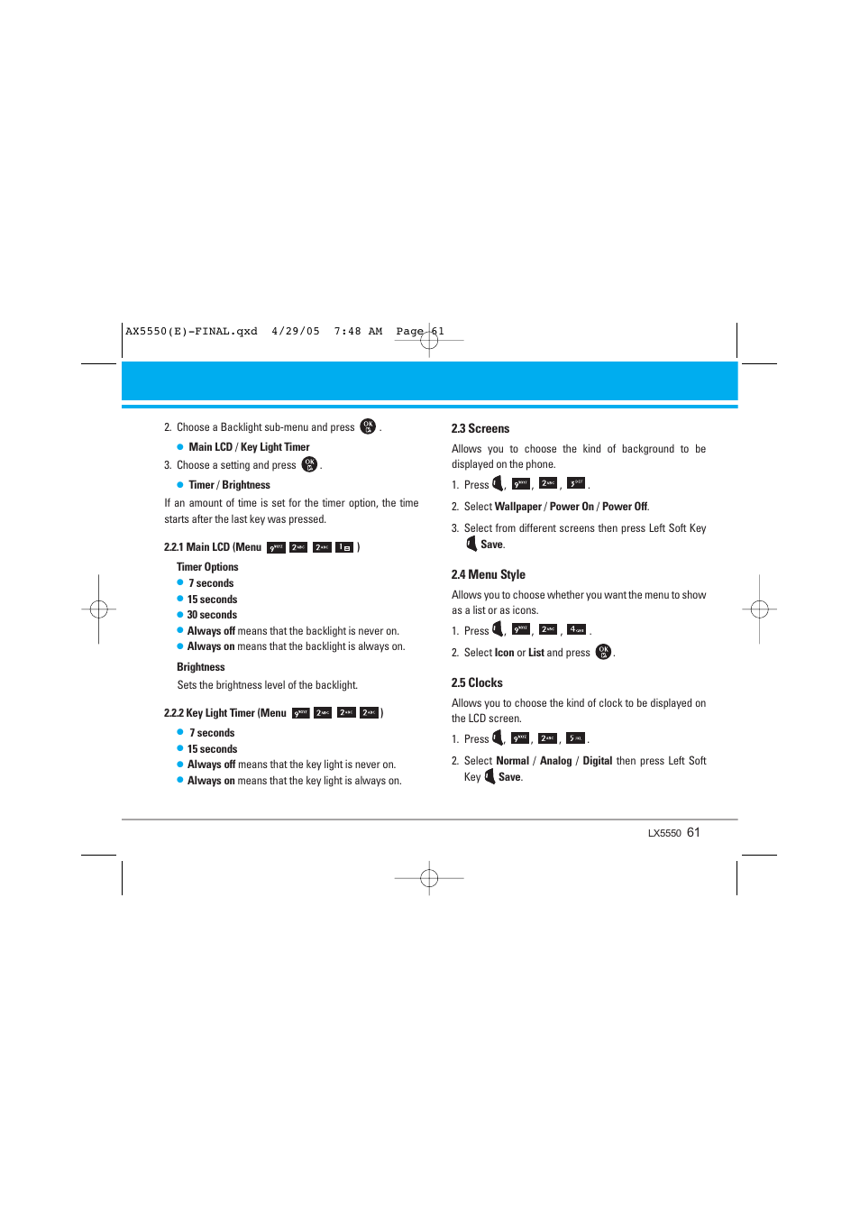 LG LGAX5550 User Manual | Page 61 / 174