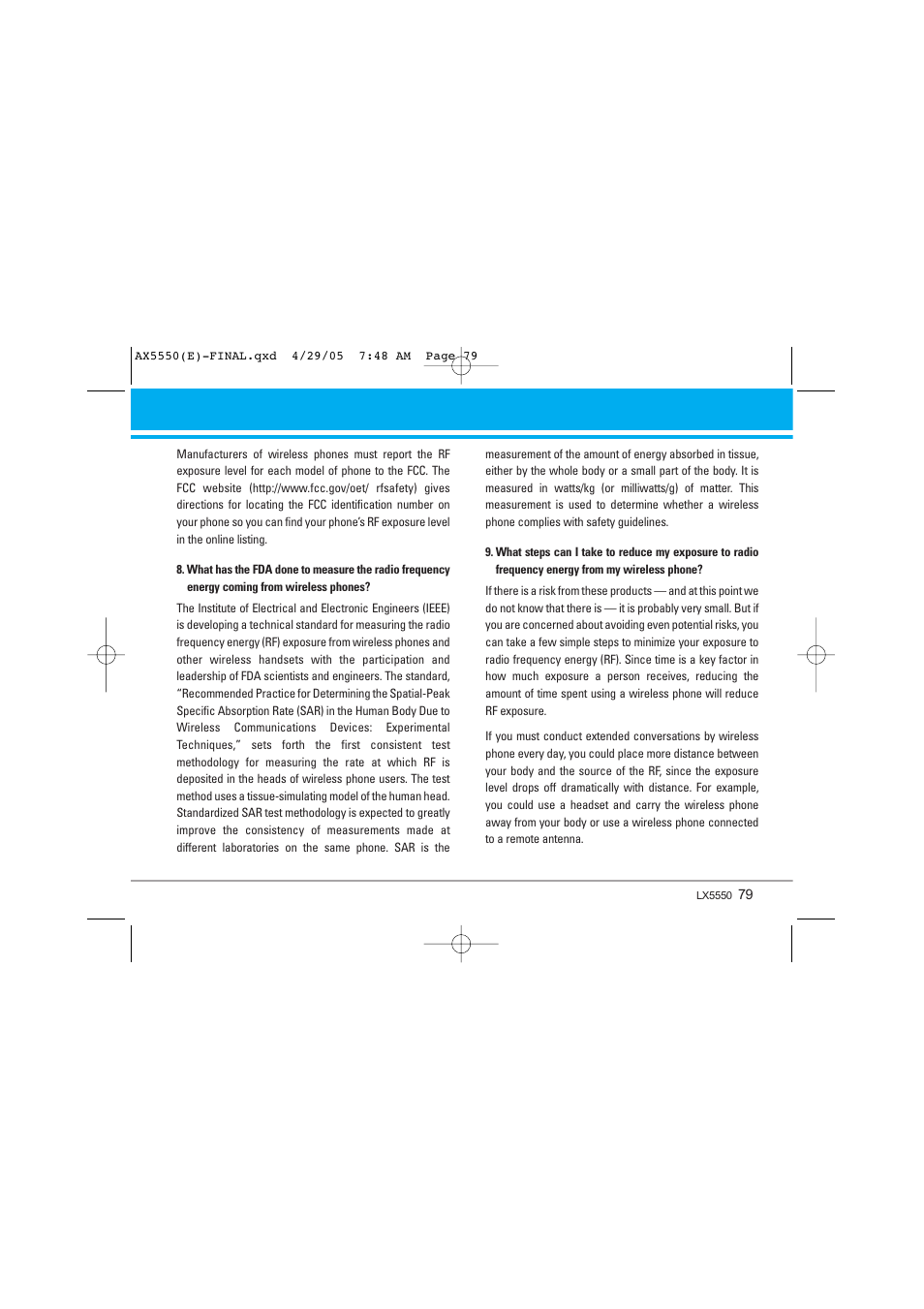 LG LGAX5550 User Manual | Page 79 / 174