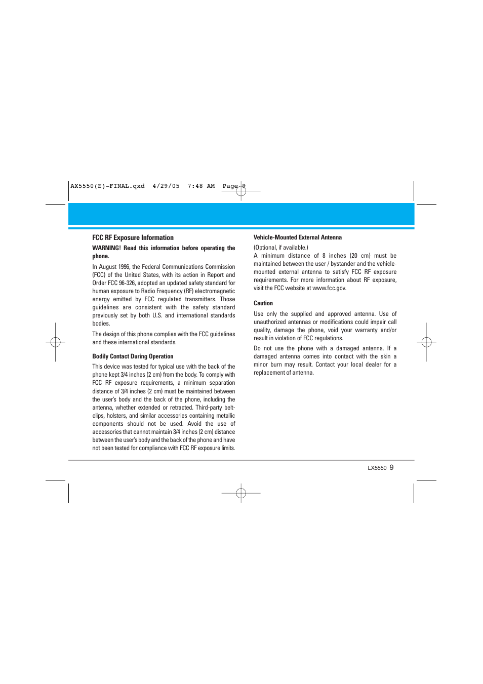 LG LGAX5550 User Manual | Page 9 / 174