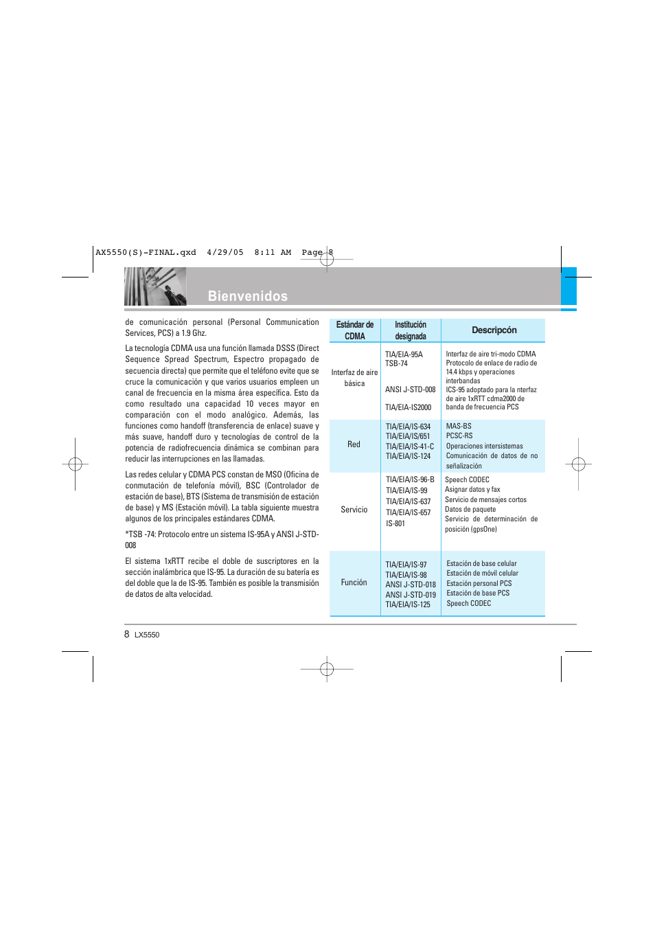 Bienvenidos | LG LGAX5550 User Manual | Page 95 / 174