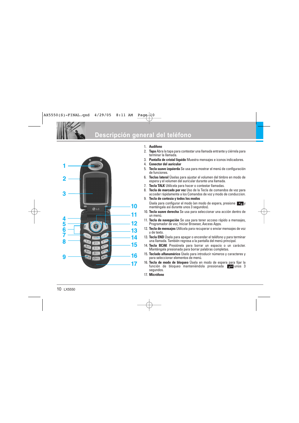 Descripción general del teléfono | LG LGAX5550 User Manual | Page 97 / 174