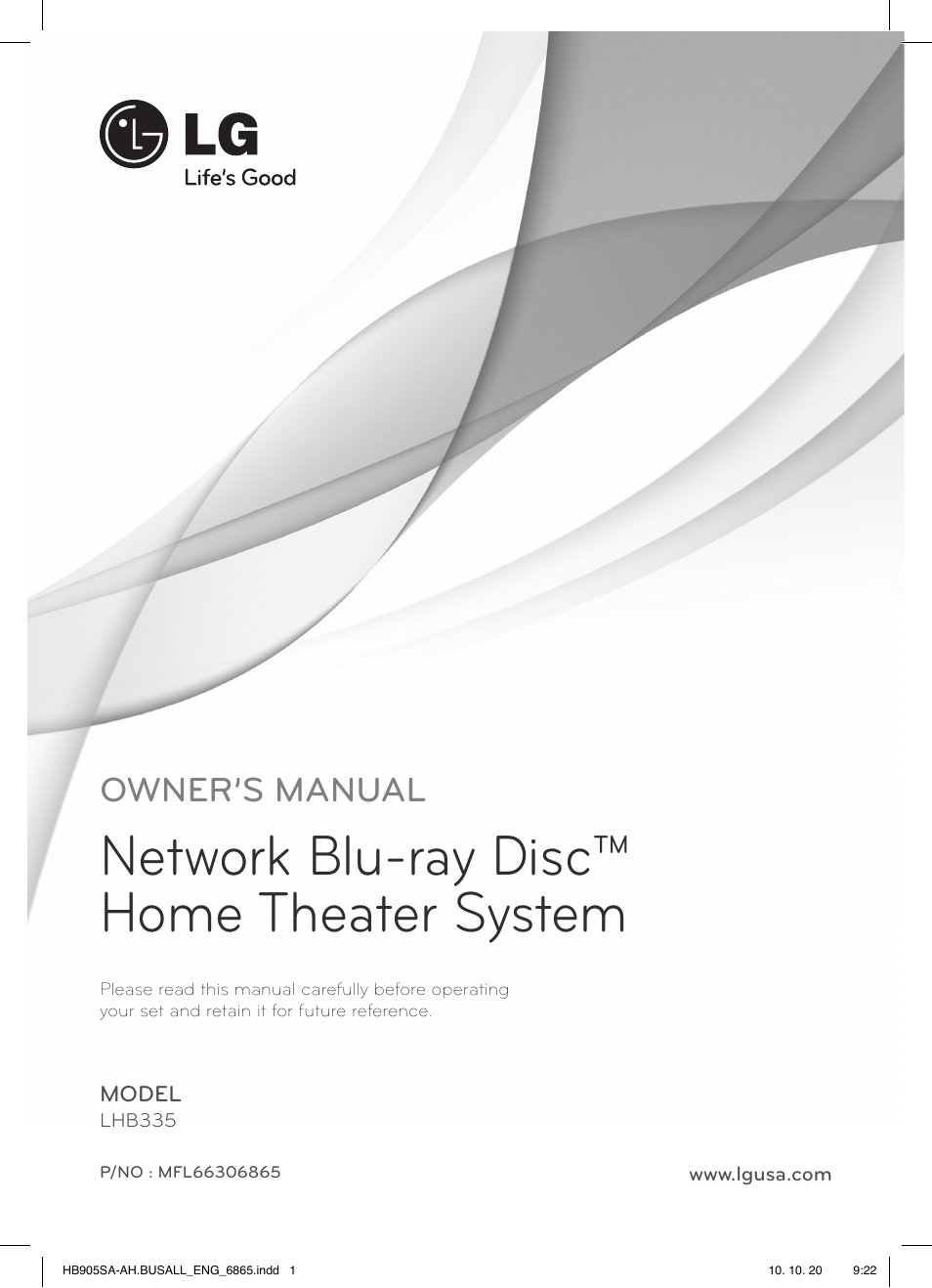 LG LHB335 User Manual | 104 pages