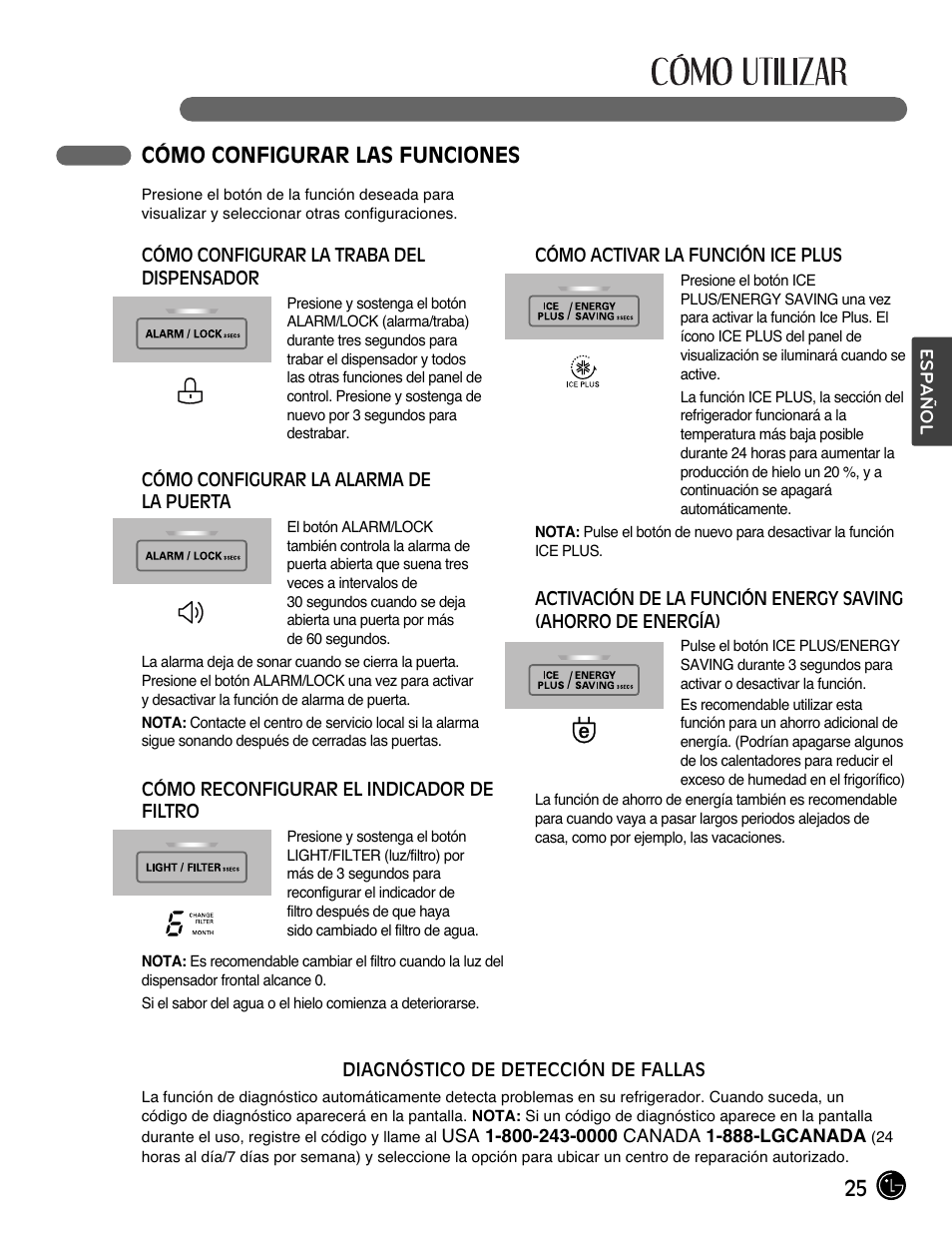 25 cómo configurar las funciones | LG LFX28991ST User Manual | Page 129 / 156