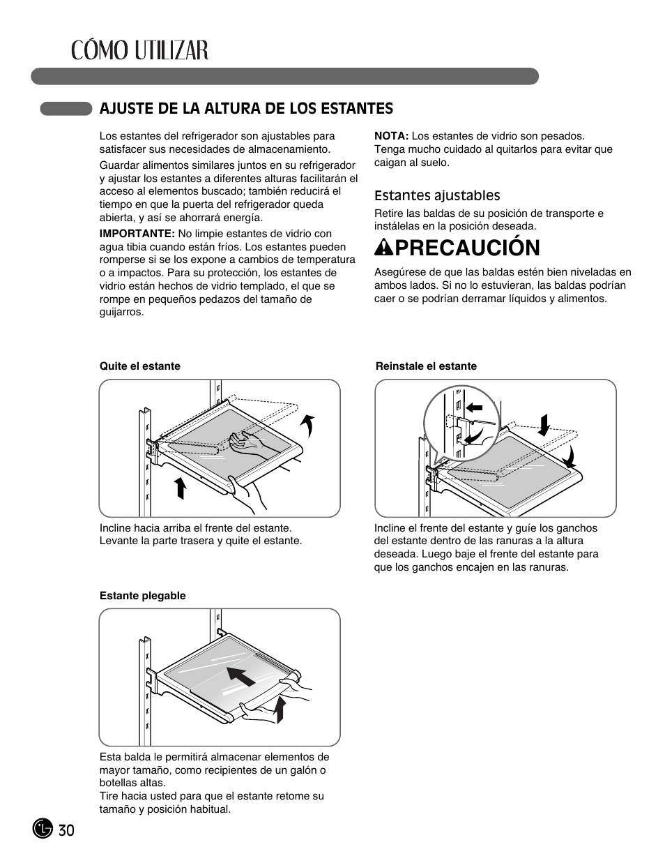 Wprecaución | LG LFX28991ST User Manual | Page 134 / 156