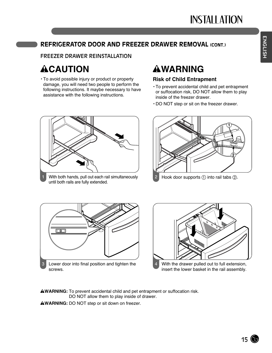 Wcaution, Wwarning | LG LFX28991ST User Manual | Page 15 / 156