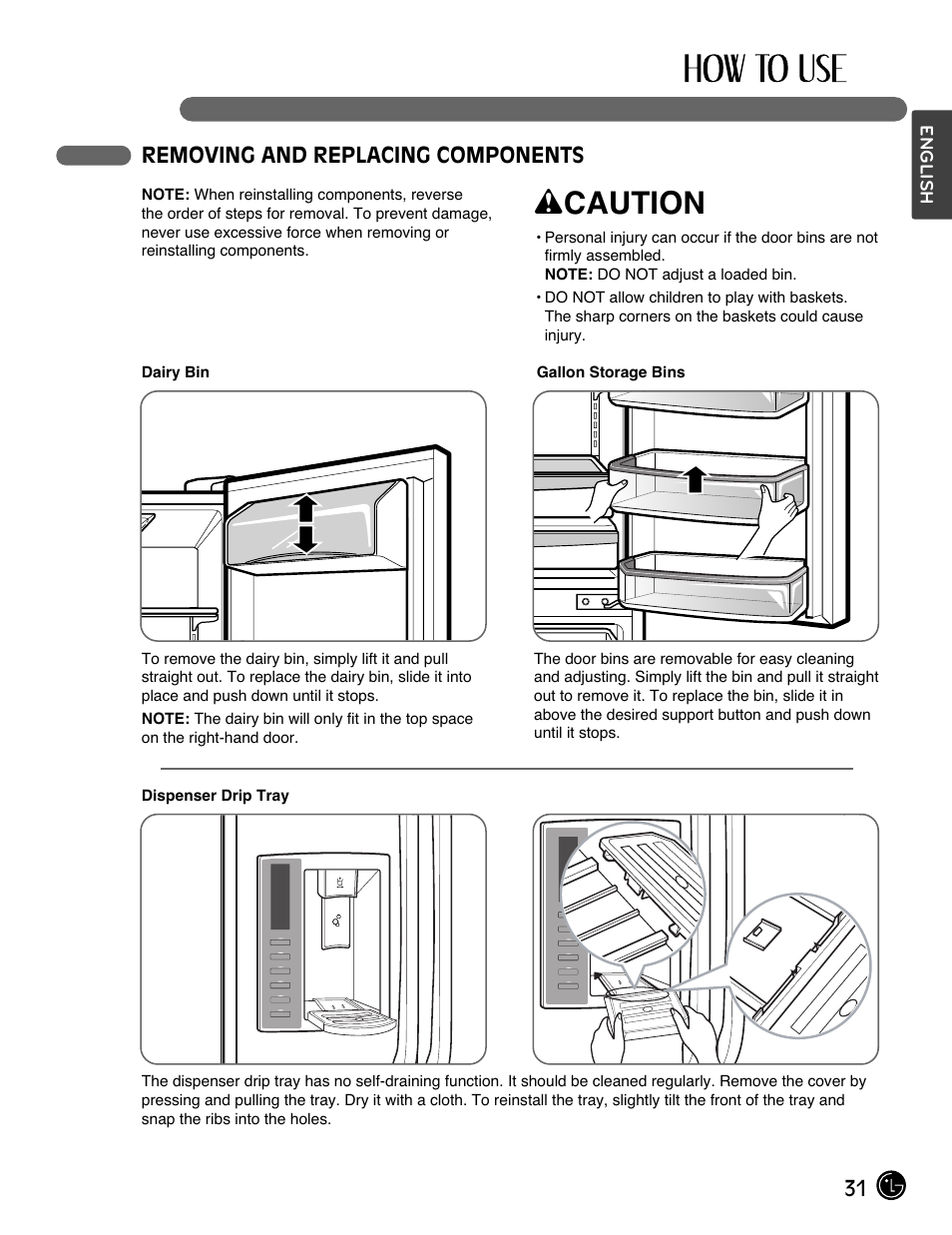 Wcaution | LG LFX28991ST User Manual | Page 31 / 156