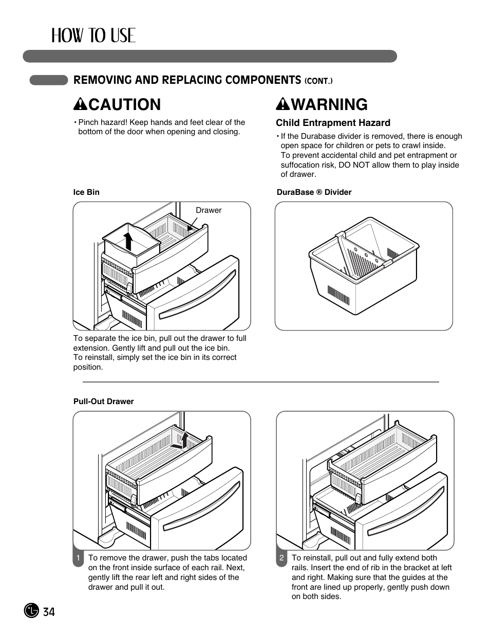 Wcaution, Wwarning | LG LFX28991ST User Manual | Page 34 / 156