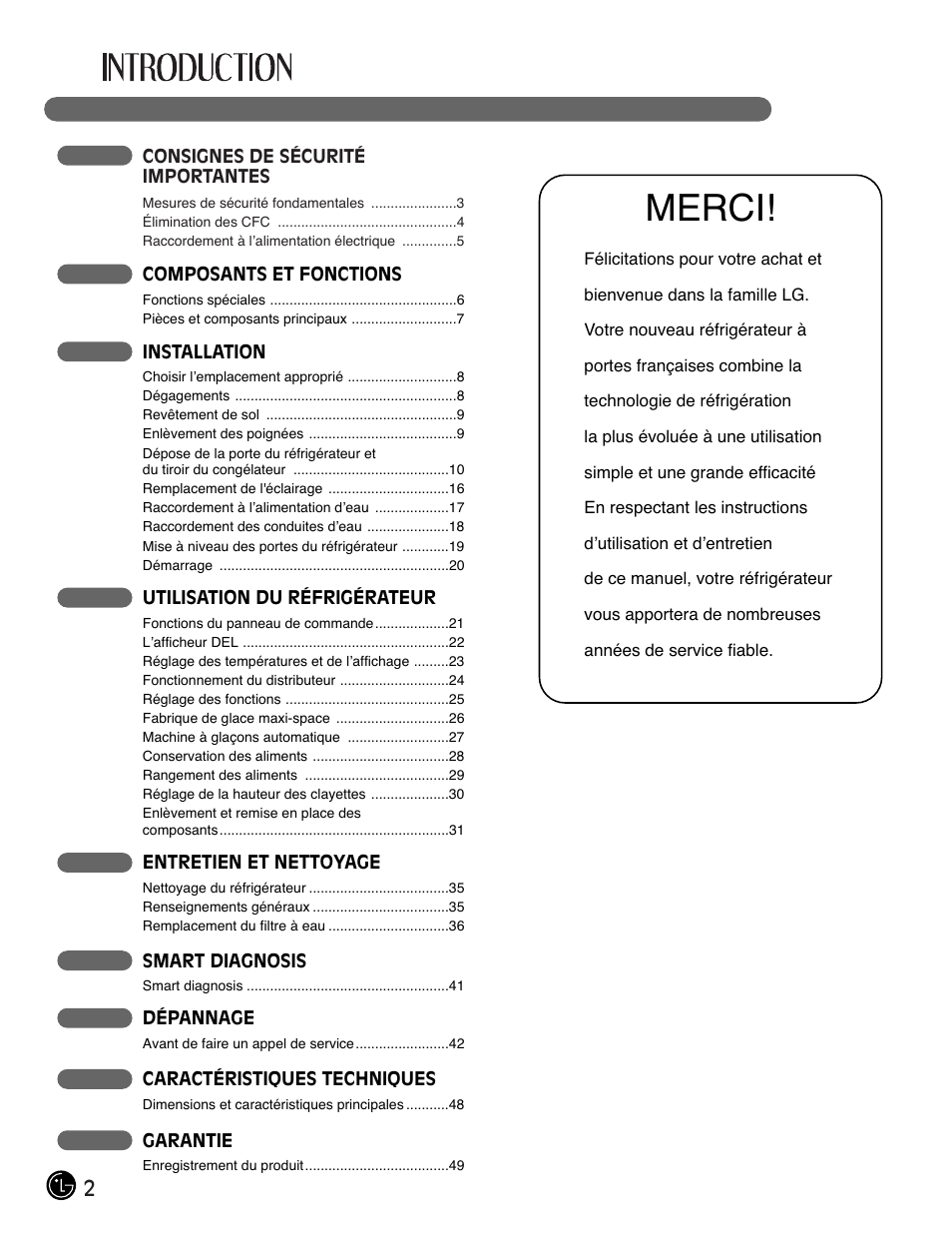 Merci | LG LFX28991ST User Manual | Page 54 / 156