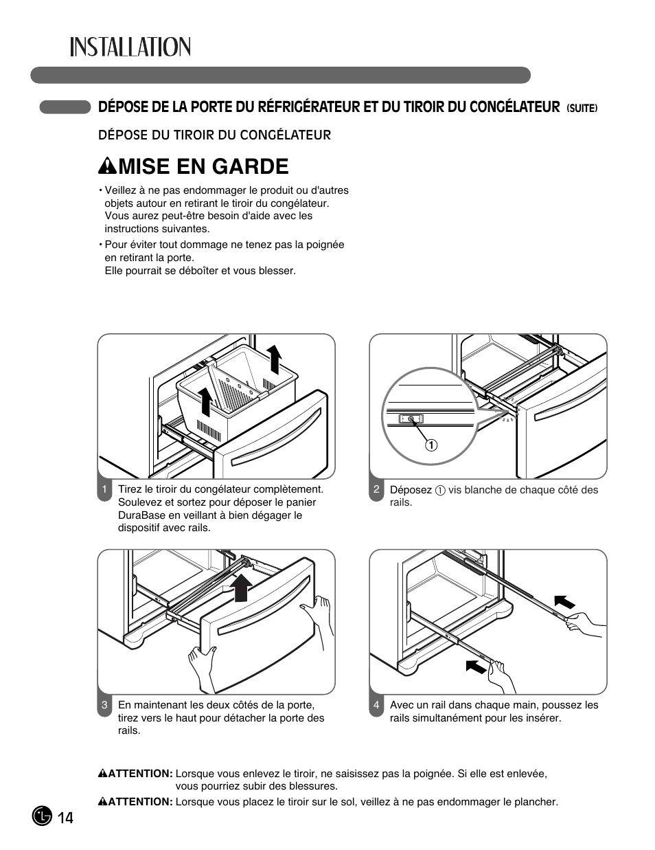 Wmise en garde | LG LFX28991ST User Manual | Page 66 / 156