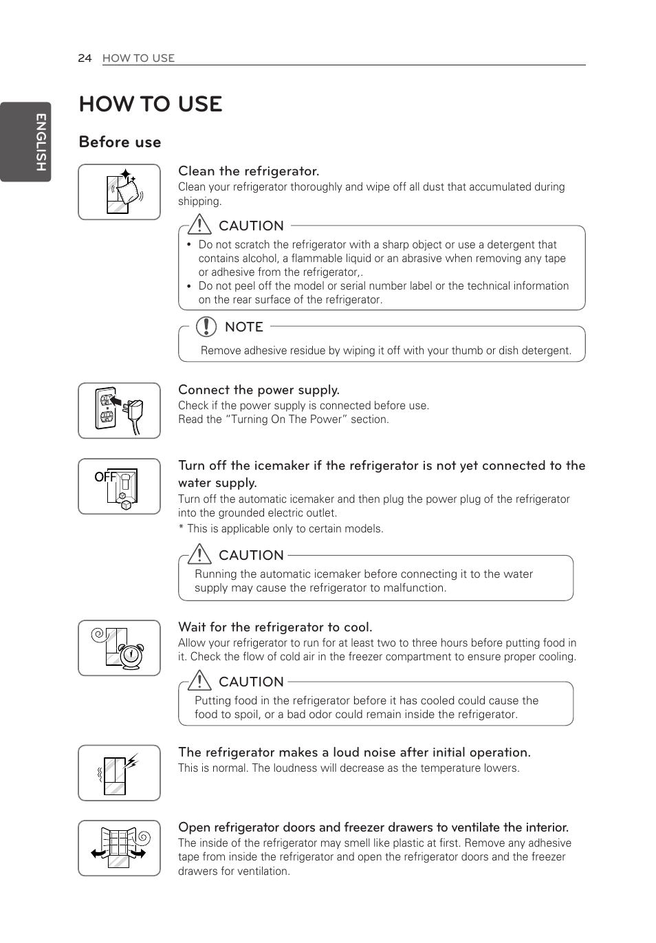 How to use, Before use | LG LFX28995ST User Manual | Page 24 / 111