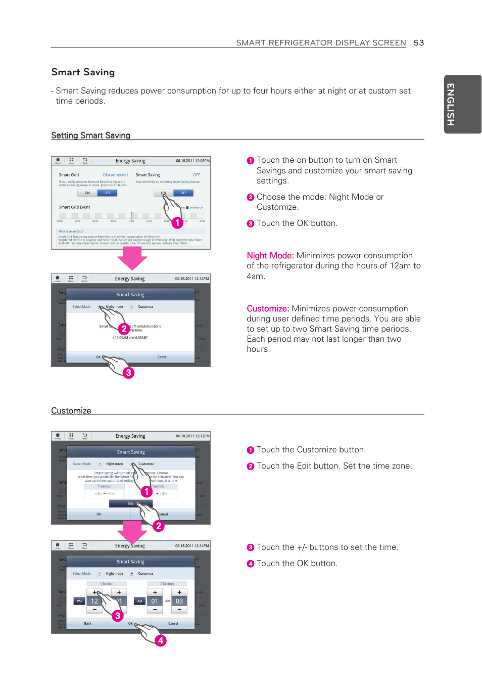 Smart saving, English | LG LFX28995ST User Manual | Page 53 / 111