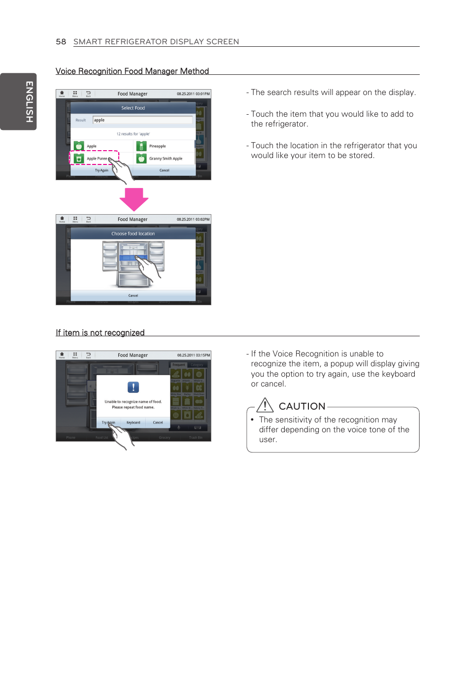 Caution | LG LFX28995ST User Manual | Page 58 / 111