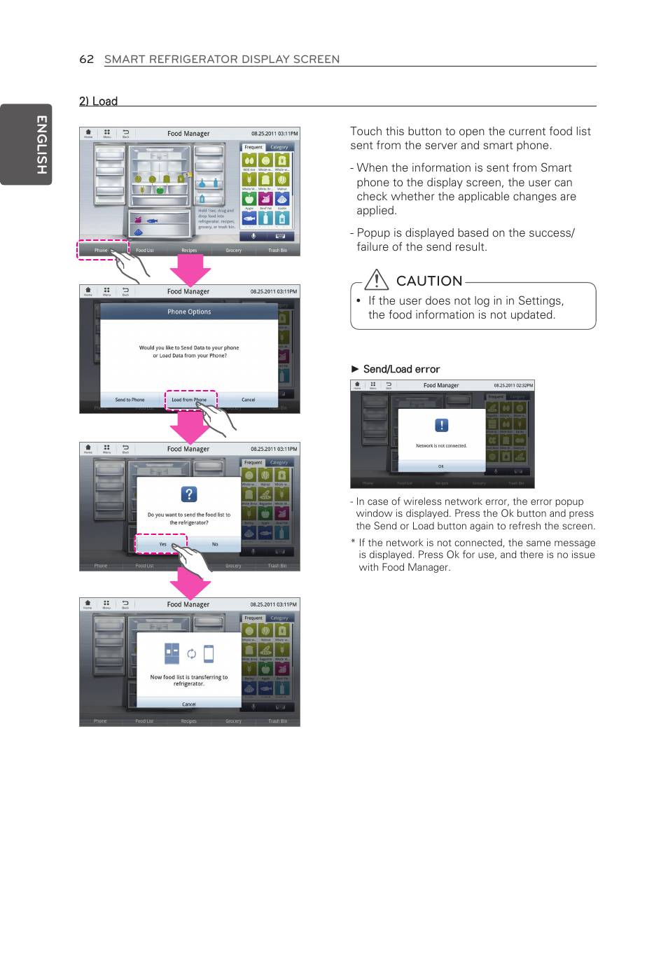 Caution | LG LFX28995ST User Manual | Page 62 / 111