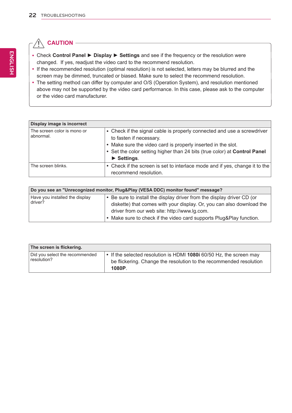 LG 24M35H-B User Manual | Page 22 / 26