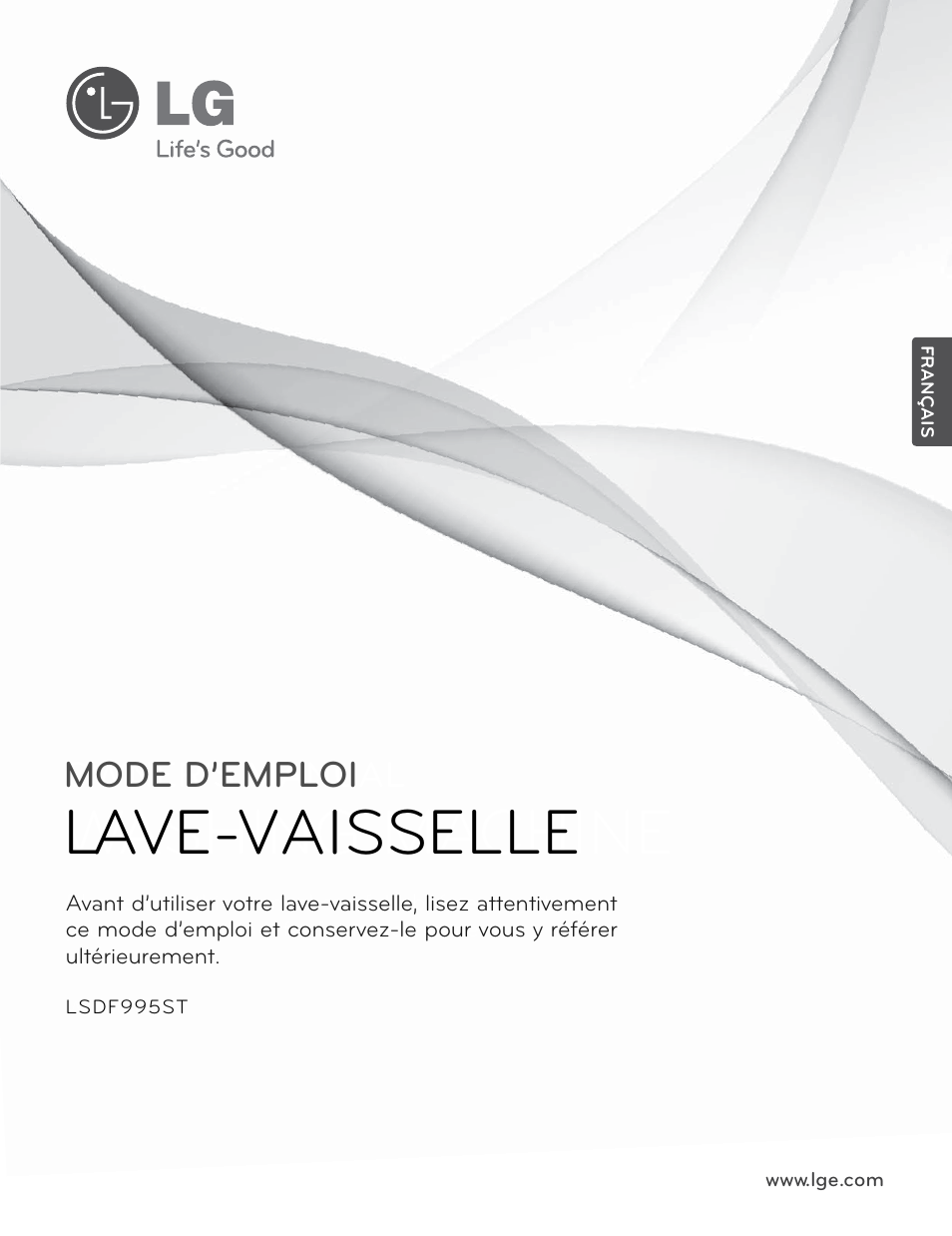 Washing machine, Lave-vaisselle, Owner’s manual | Mode d’emploi | LG LSDF995ST User Manual | Page 53 / 80