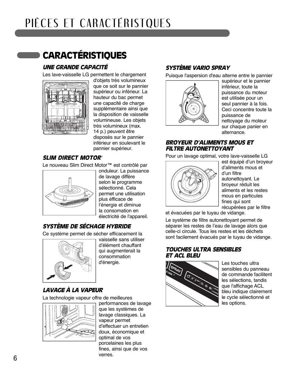 Caractéristiques | LG LSDF995ST User Manual | Page 58 / 80