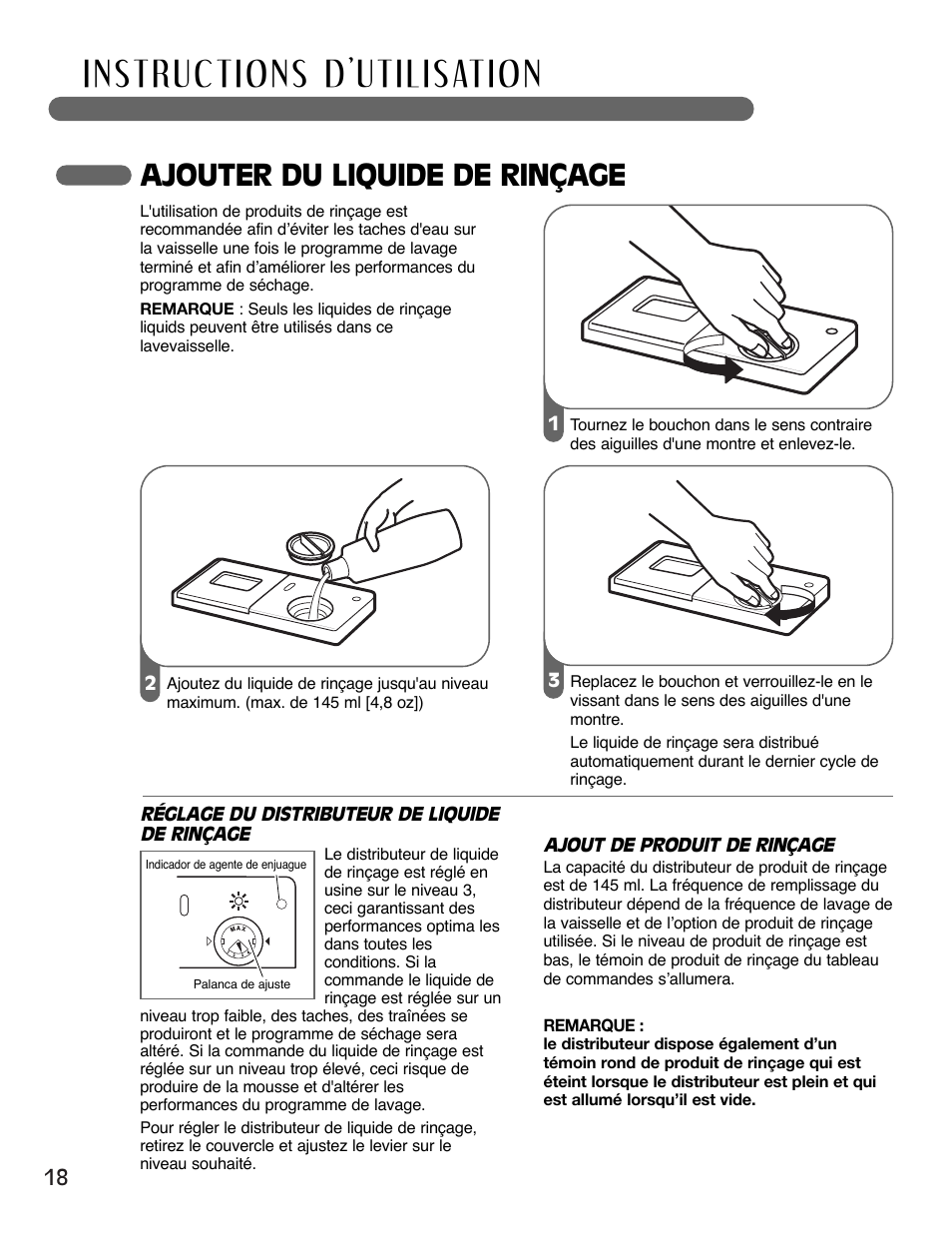 Ajouter du liquide de rinçage | LG LSDF995ST User Manual | Page 70 / 80