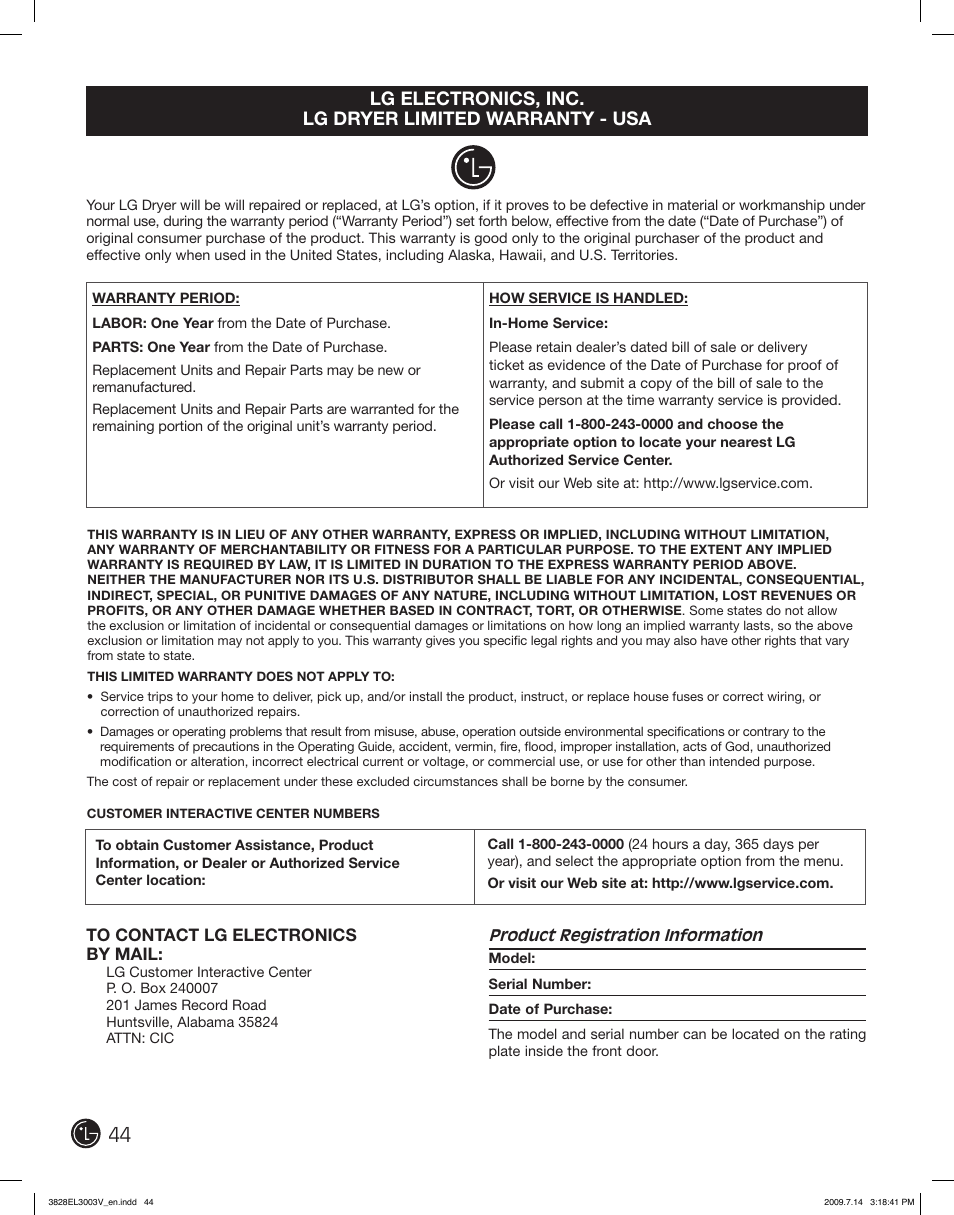 LG DLGX2502V User Manual | Page 44 / 132