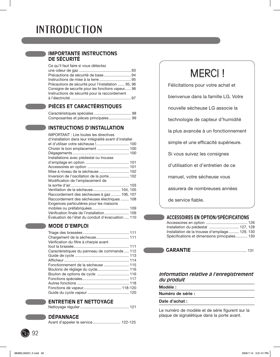 Merci | LG DLGX2502V User Manual | Page 92 / 132