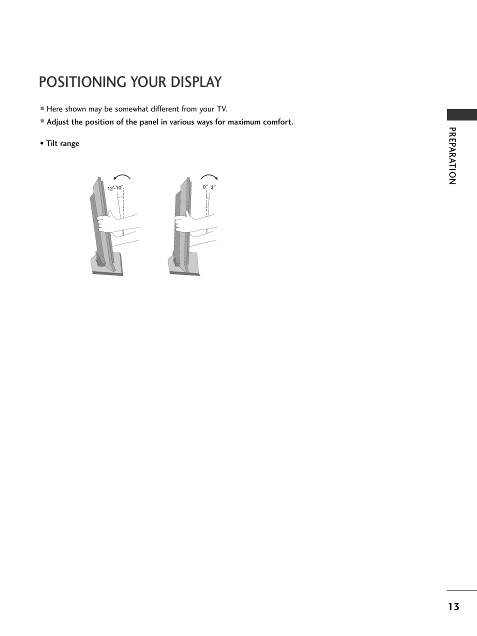 Positioning your display | LG 20LS7D User Manual | Page 15 / 74