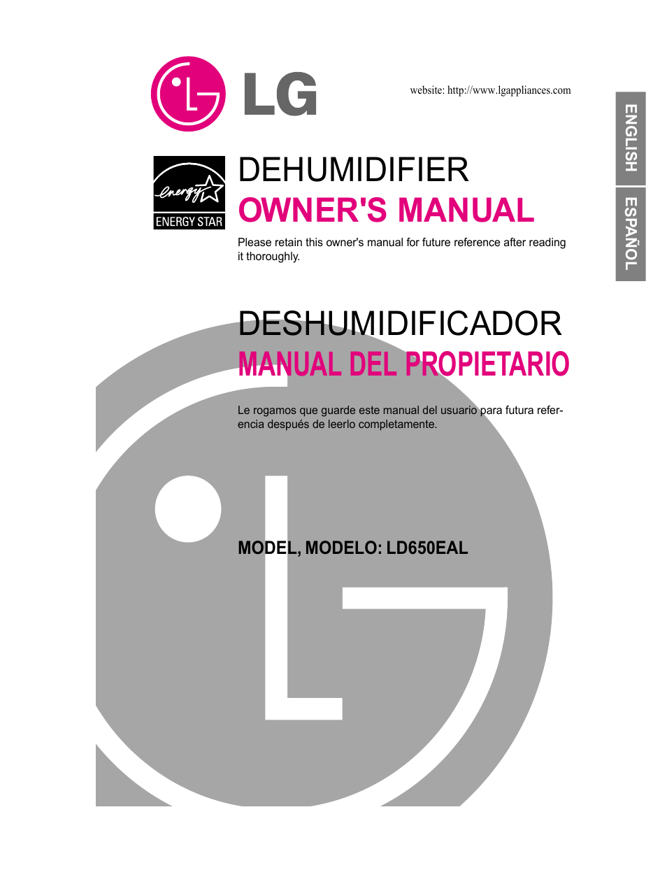 LG LD650EAL User Manual | 32 pages