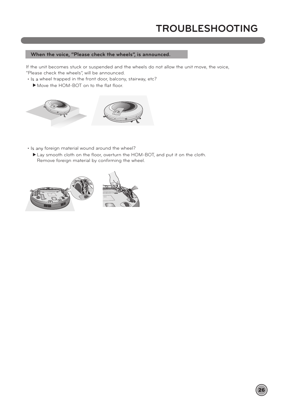Troubleshooting | LG LrV590S User Manual | Page 30 / 36