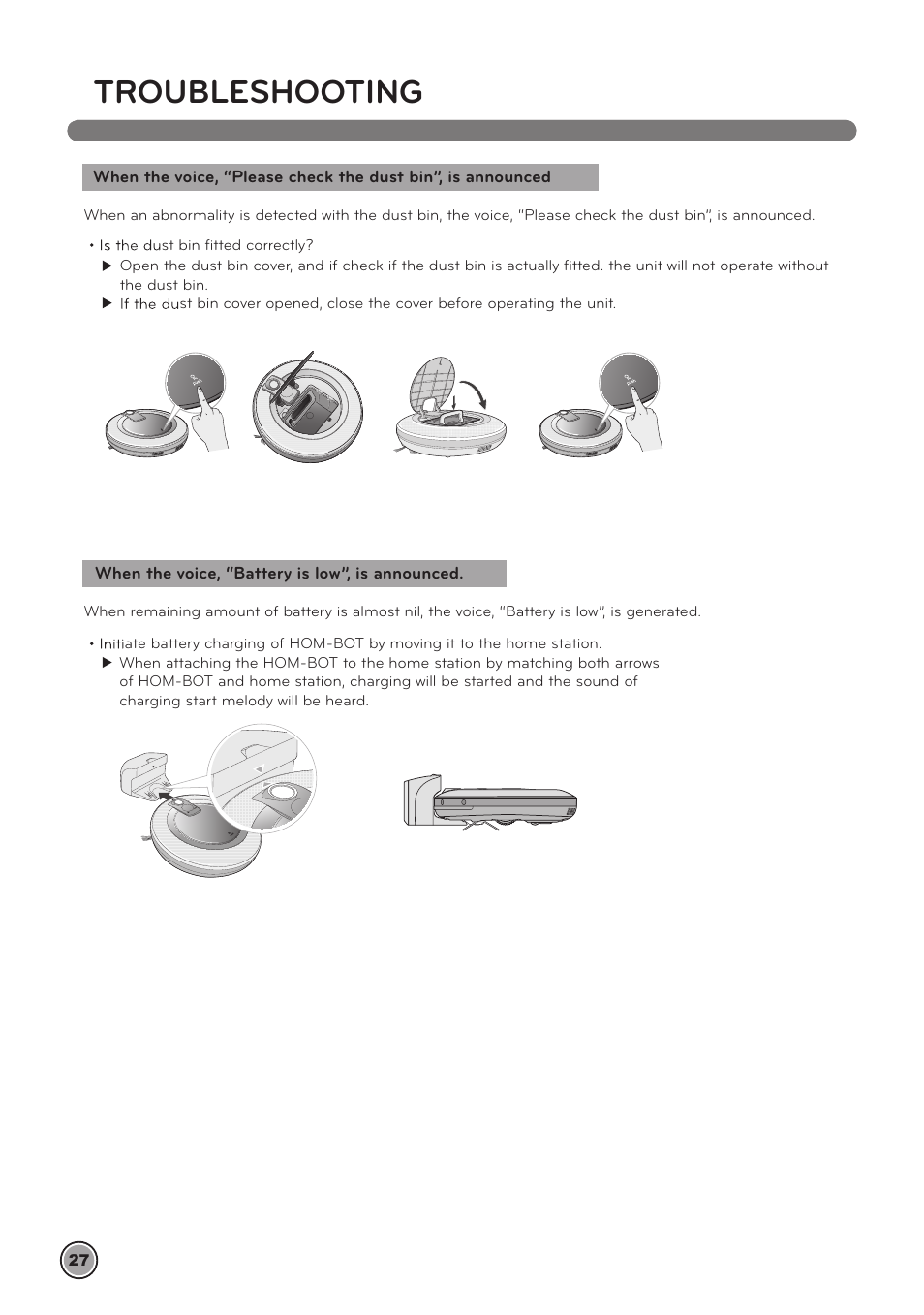 Troubleshooting | LG LrV590S User Manual | Page 31 / 36