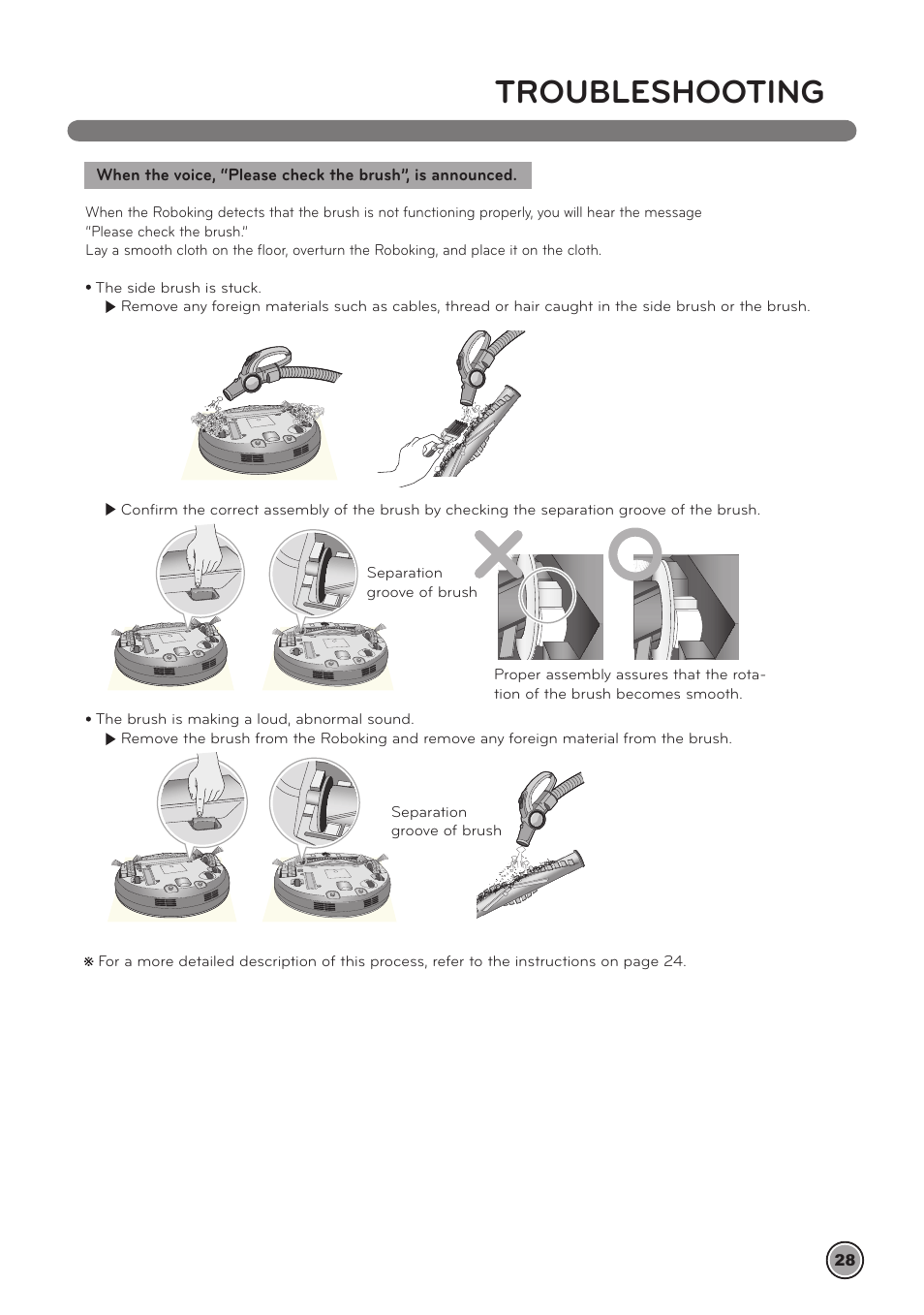 Troubleshooting | LG LrV590S User Manual | Page 32 / 36