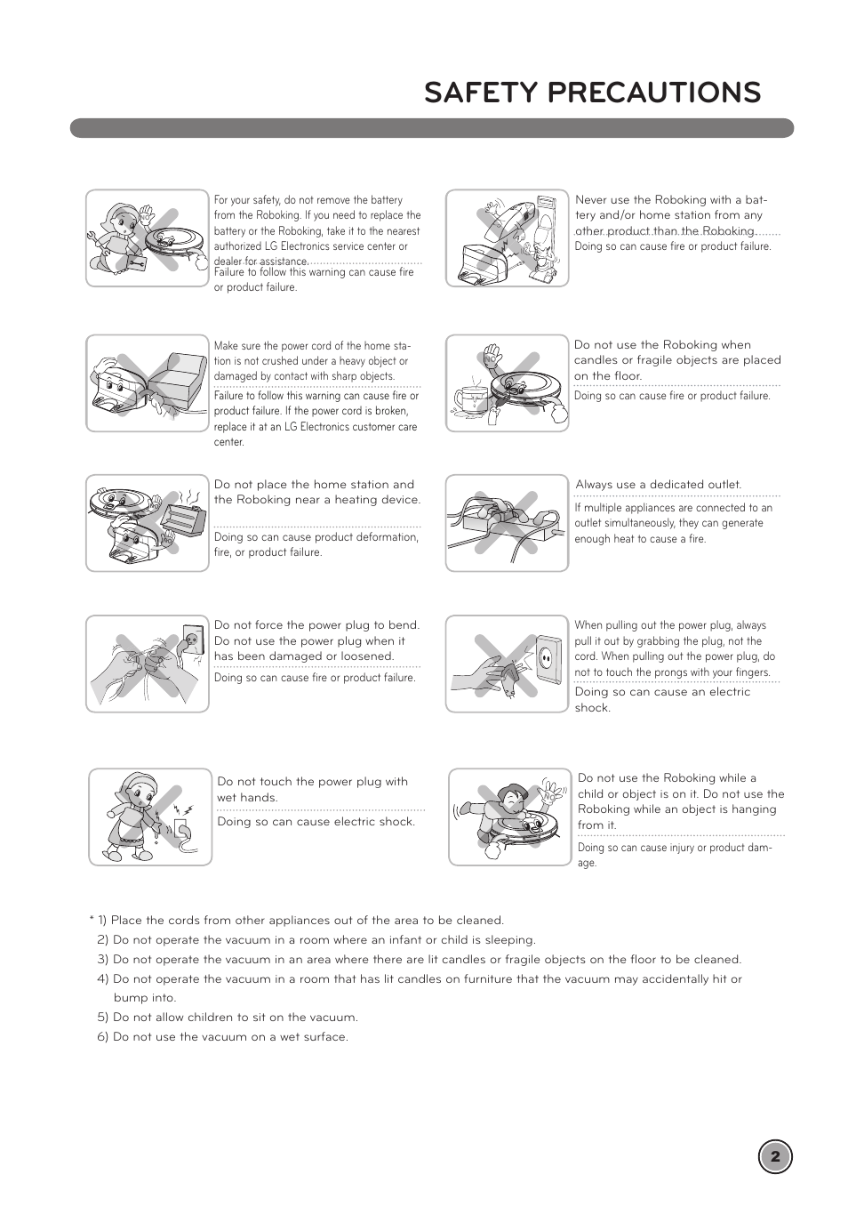 Safety precautions | LG LrV590S User Manual | Page 6 / 36