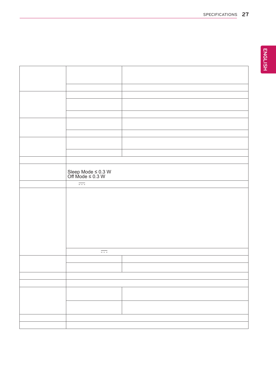 24ea53v, Specifications | LG 27EA53V-P User Manual | Page 27 / 31