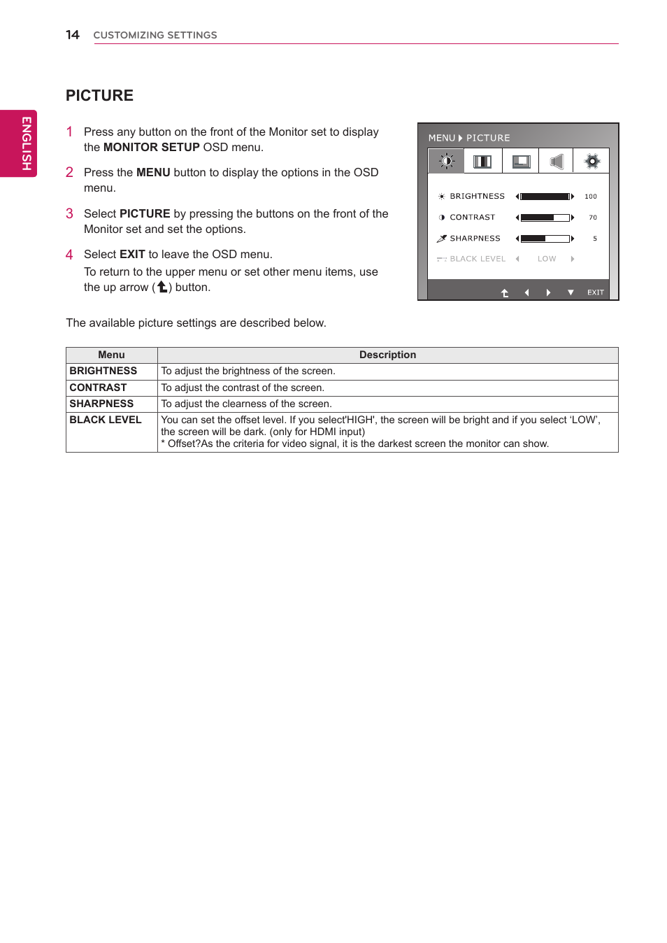 Picture | LG IPS235V-BN User Manual | Page 14 / 26