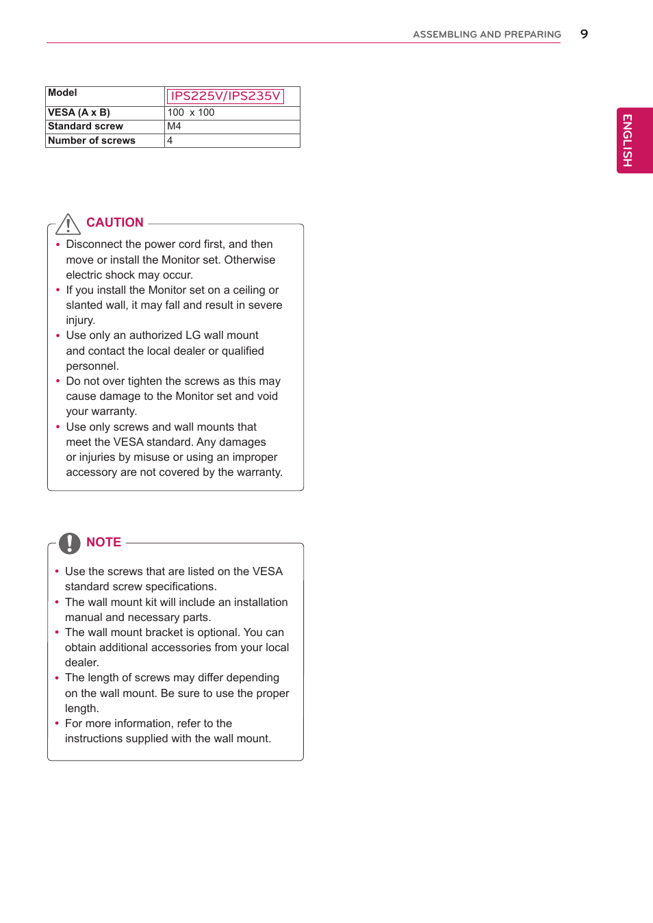 LG IPS235V-BN User Manual | Page 9 / 26