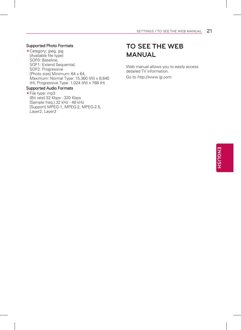 LG 39LB5600 User Manual | Page 21 / 28