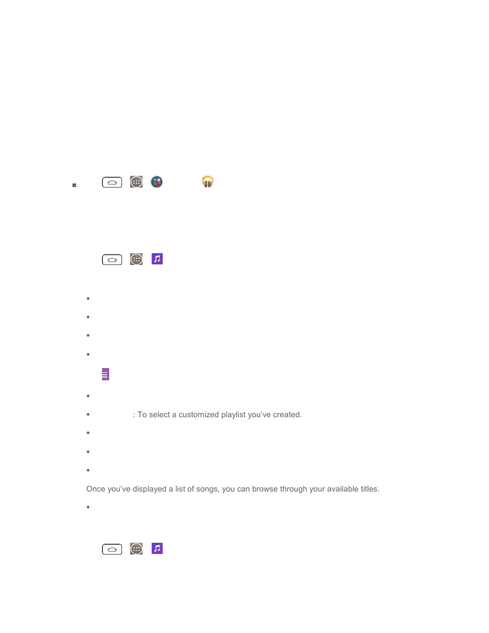 Music, Google play music, Music player | LG LGLS990 User Manual | Page 106 / 195