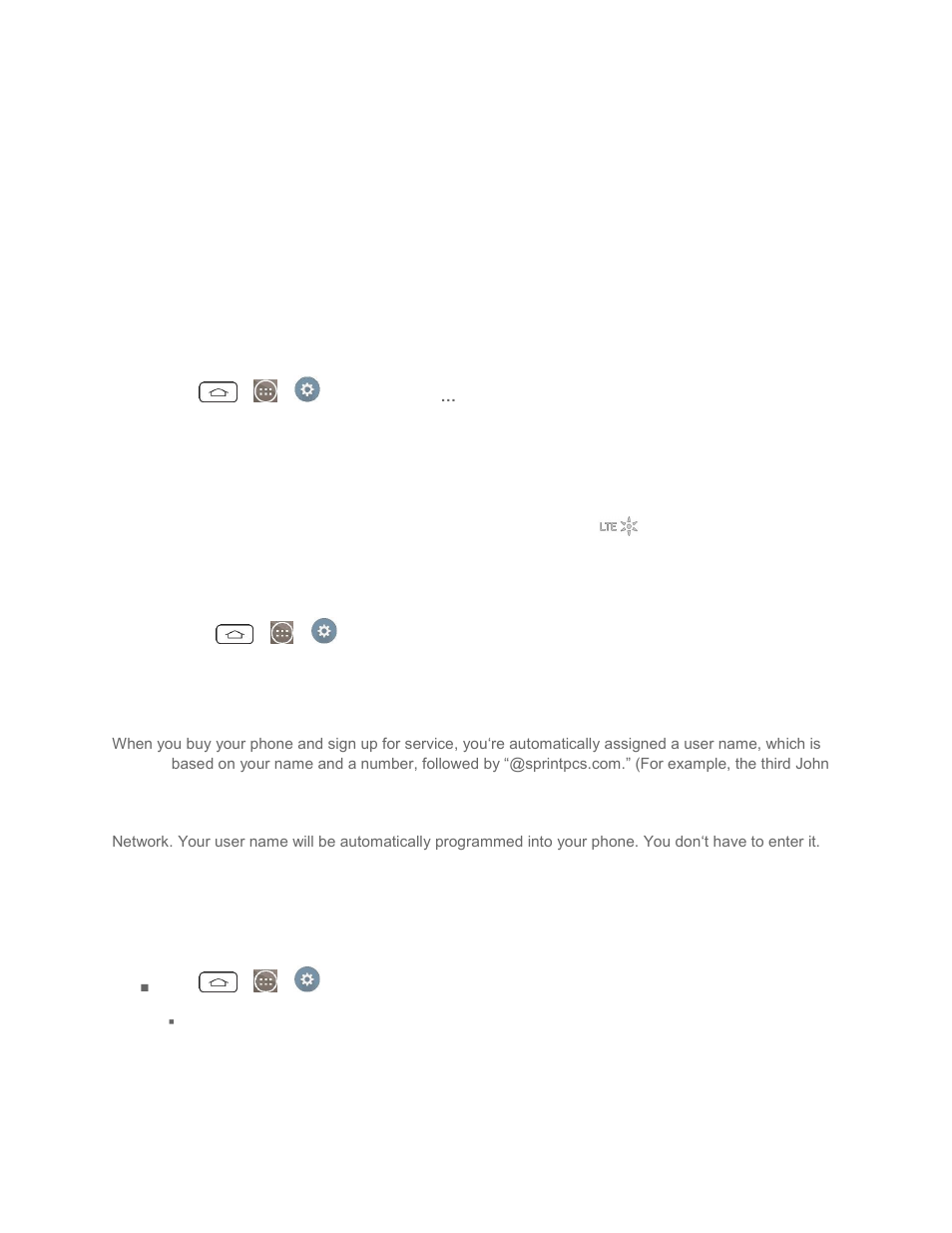 4g spark lte, Your user name, Launch a web connection | LG LGLS990 User Manual | Page 120 / 195