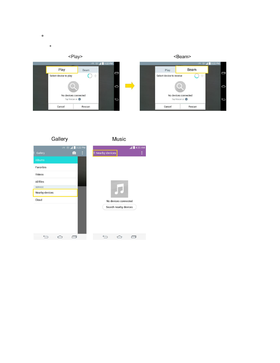 Enjoy content from nearby devices, Using content from the cloud | LG LGLS990 User Manual | Page 150 / 195