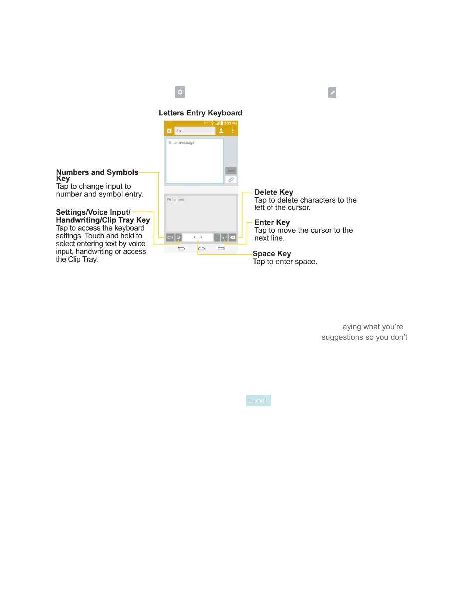 Search your phone and the web, Phone and web search using text entry | LG LGLS990 User Manual | Page 50 / 195