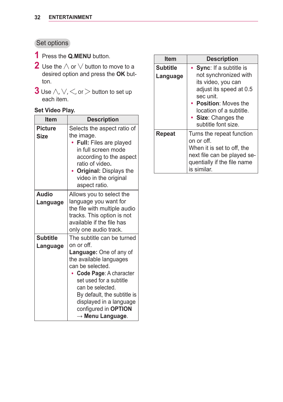 LG BG630 User Manual | Page 32 / 69