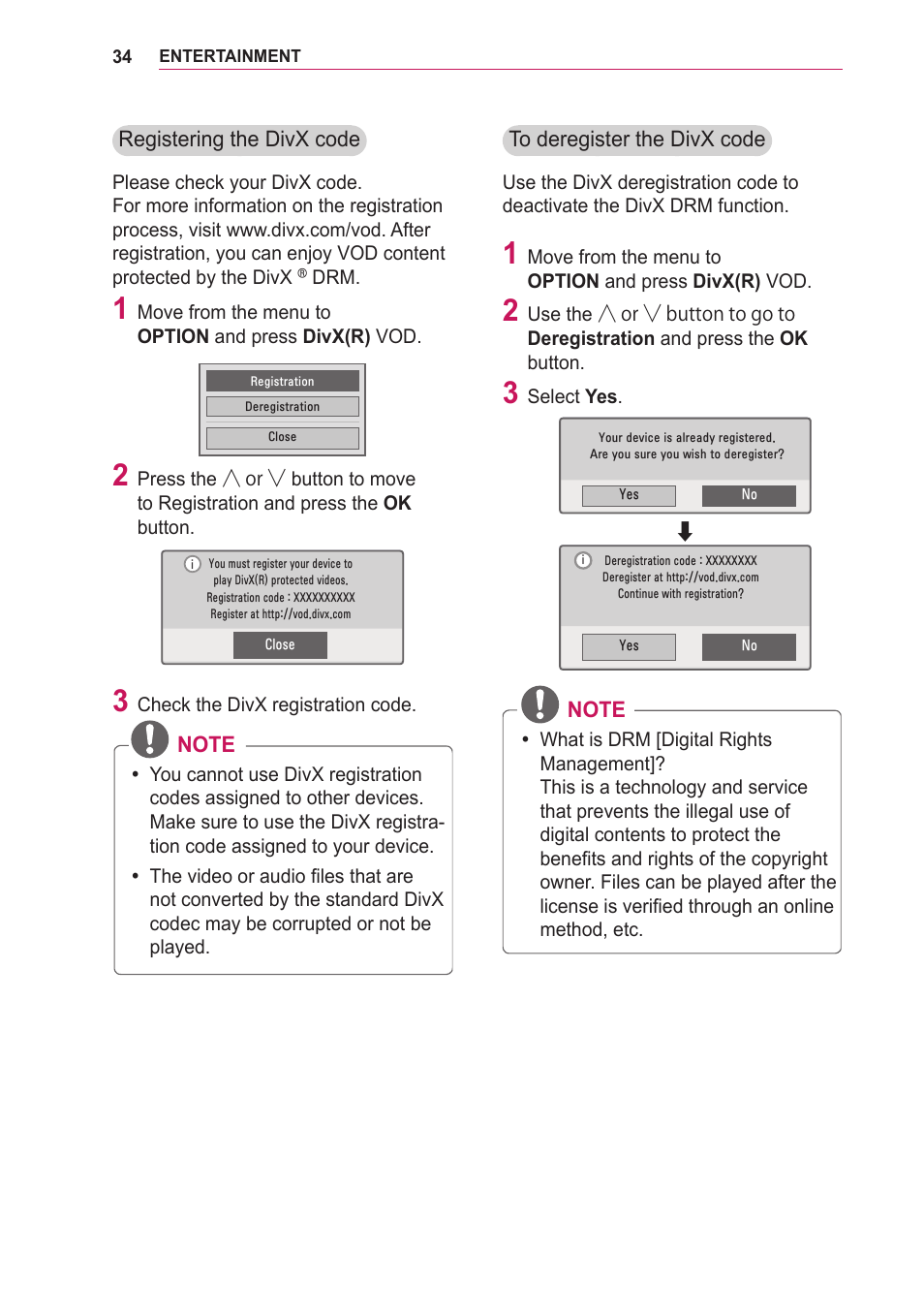 LG BG630 User Manual | Page 34 / 69