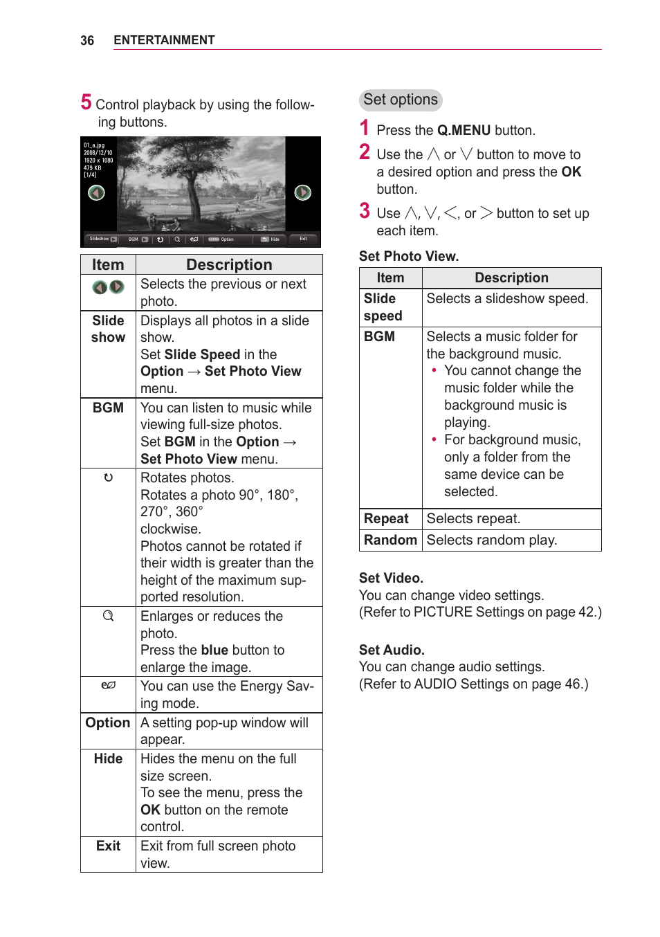 LG BG630 User Manual | Page 36 / 69