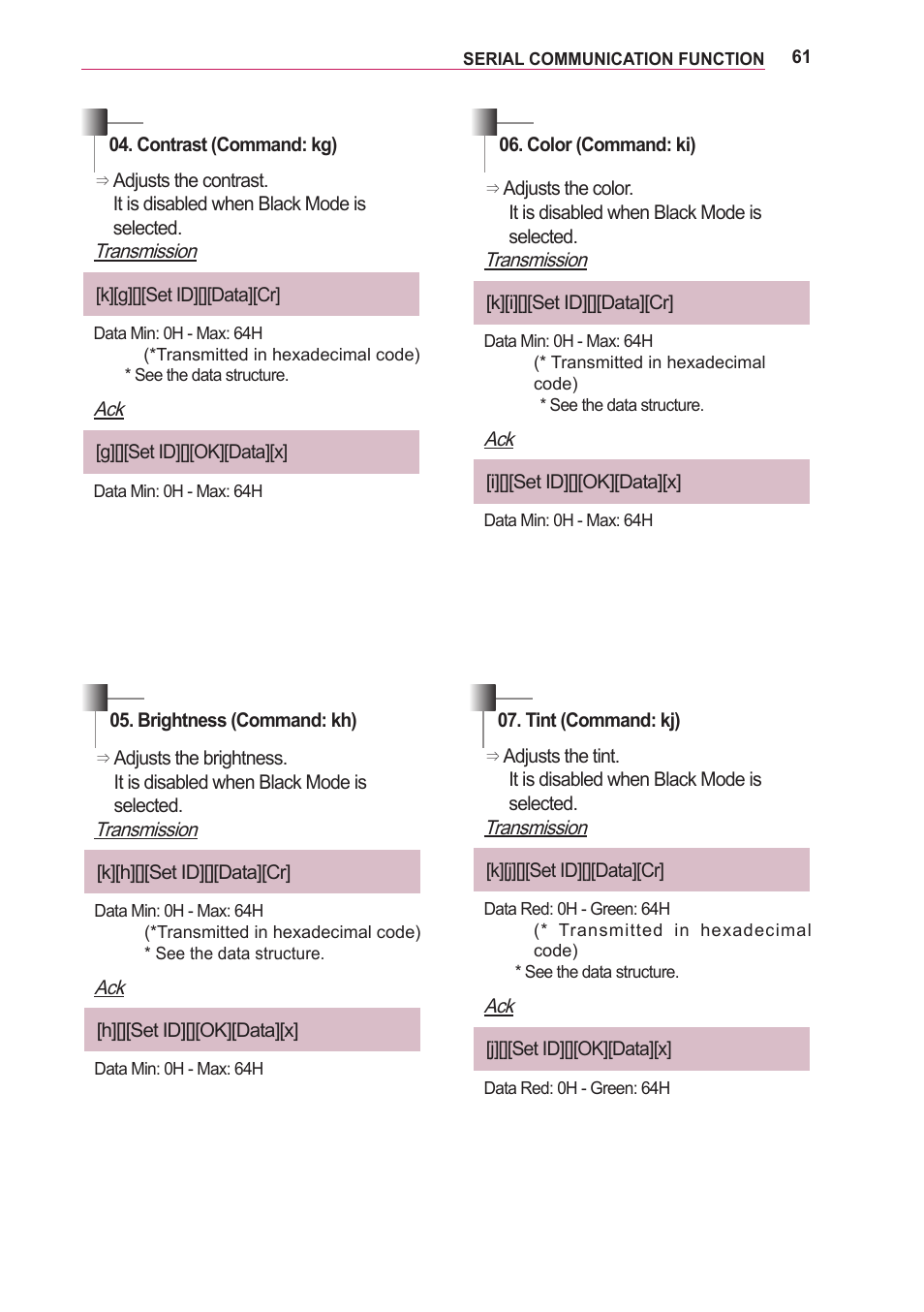 LG BG630 User Manual | Page 61 / 69