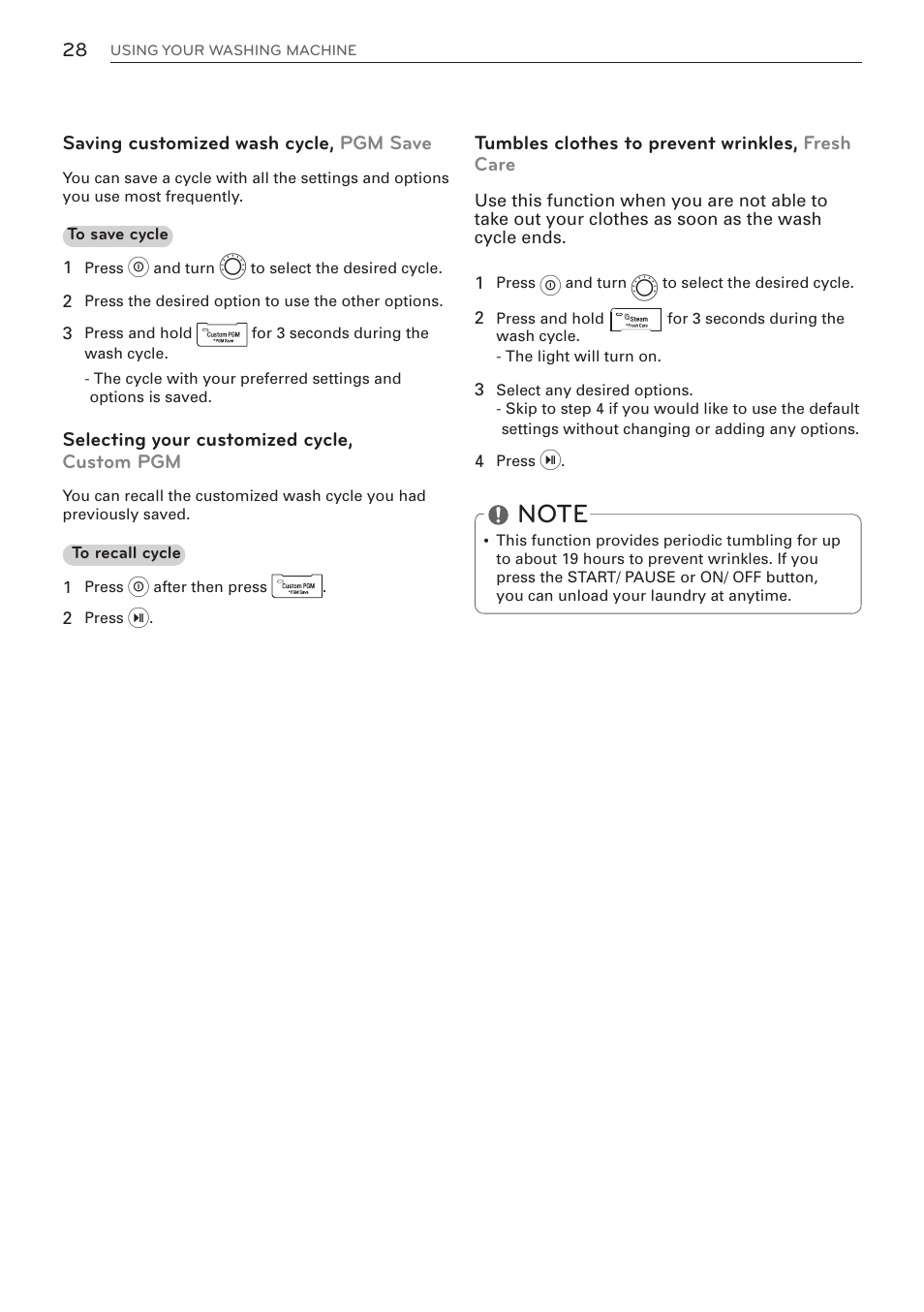 LG WM3570HVA User Manual | Page 28 / 96